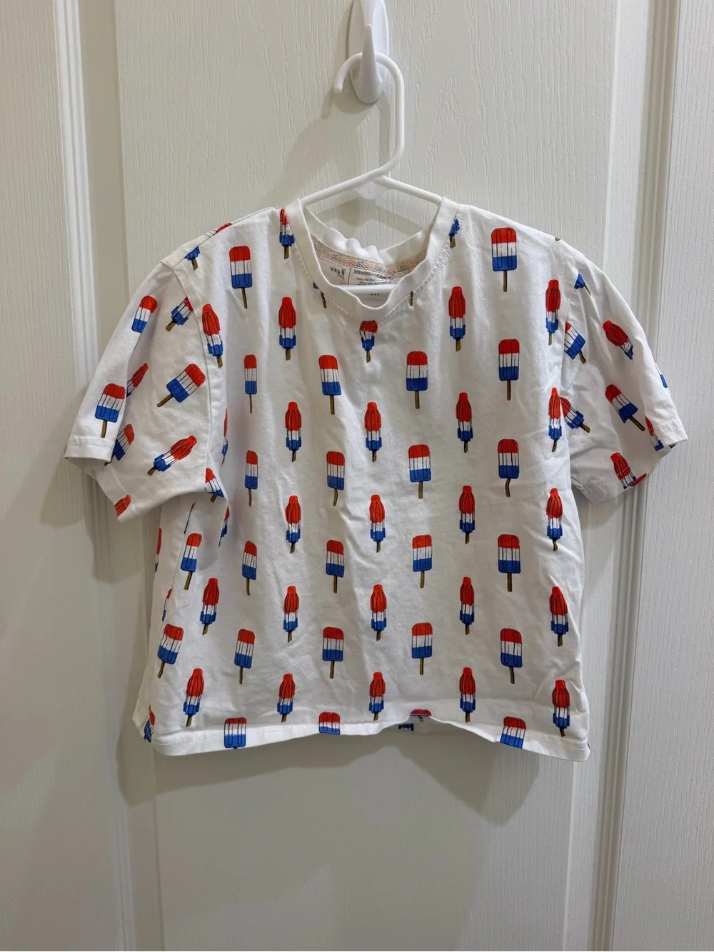 Minimalistic Folk Red White and Blue Popsicle Tee